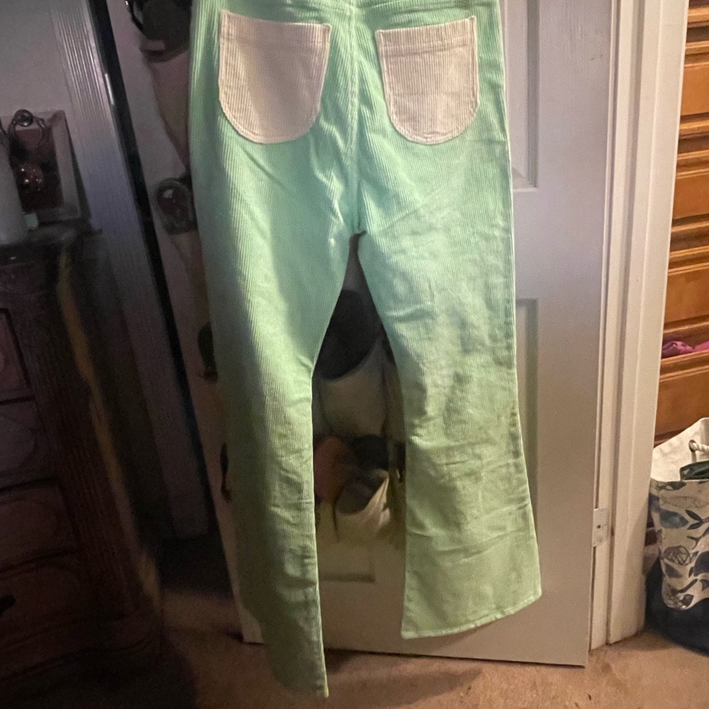 Mint Green Wide Leg Corduroy Pants by Hammies - Picture 6 of 7